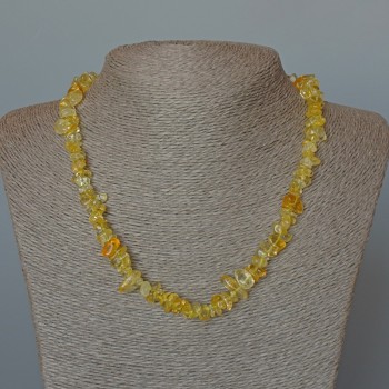 Citrine Necklace with Natural Citrine Chips, 8×5 mm diameter, 48 cm length
