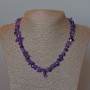 Amethyst Necklace with Natural Stone Chips, 9x5 mm, 45 cm long