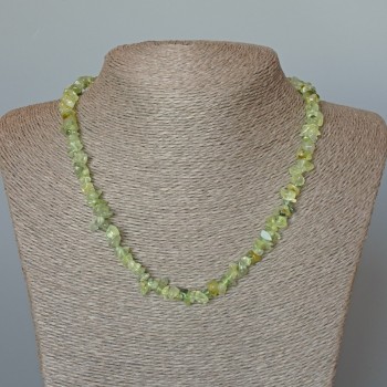 Necklace Prehnite natural stone chip, diameter 8x4 mm, length 48 cm