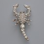 Brooch-pendant Scorpion with White Crystals, Silver-Toned Metal 28x54 mm