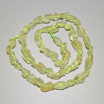 Citrine Quartz Beads, Natural Stone, Cabochon-Cut, 6x7 mm Diameter, About 40 cm Length on Thread