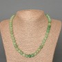 Nephrite Necklace, natural stone, smooth rondel beads, diameter 9x7 mm +-, length 49 cm +-