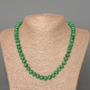 Necklace with synthetic malachite, smooth rondel, diameter 9×7 mm, length 49 cm ±
