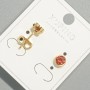 Xuping Stud Earrings with Red Crystal, Round Setting, 6mm Diameter, Yellow Gold Plated