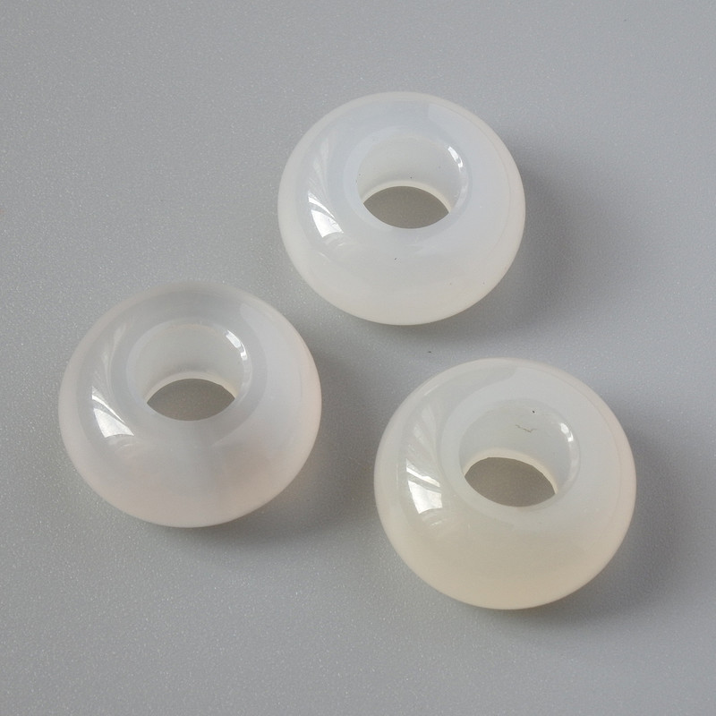 Smoky Agate Pandora Bead natural stone, diameter 14x7 mm, hole diameter 5.6 mm+