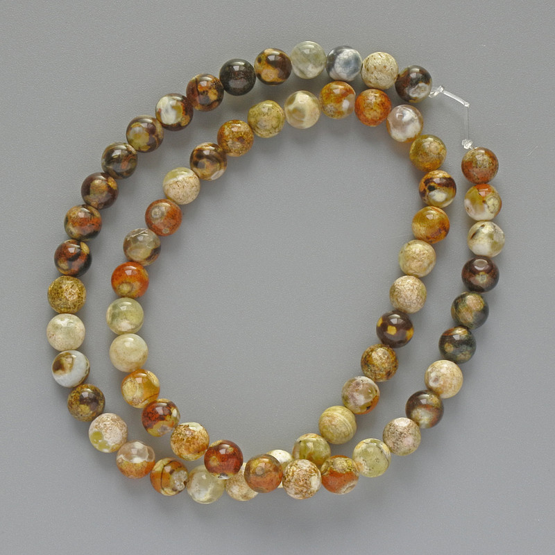 Yellow Agate Beads, Smooth Round Beads, 6mm Diameter +-, 38cm Length +- on Thread