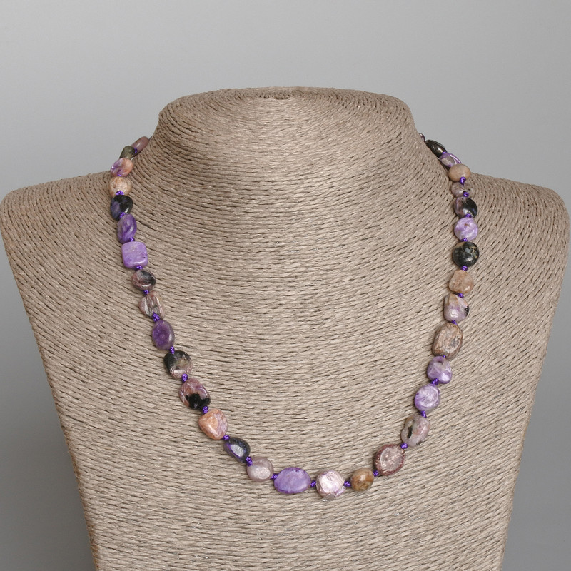 Charoite Necklace Made from Natural Stone