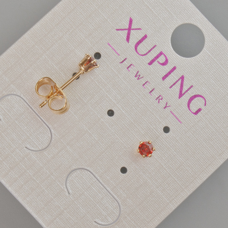 Xuping stud earrings with a red crystal