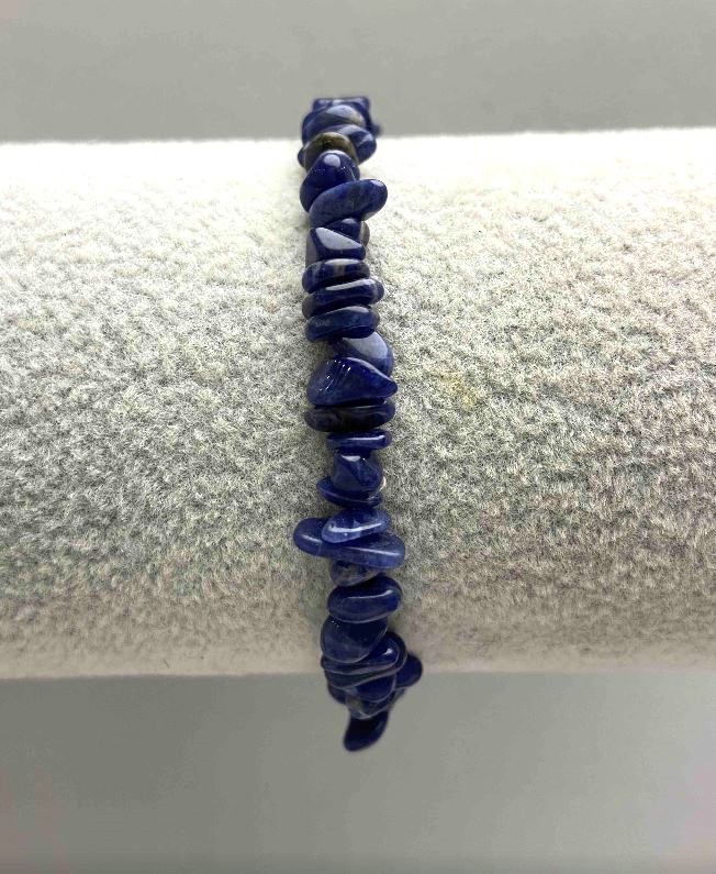 Sodalite bracelet with natural chip stones, 5×2 mm diameter, length 18 cm ± (stretch)