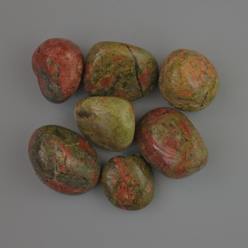 Souvenir natural Jasper Heliotrope tumbled stone, diameter 22×19 mm (±) packaging 100 g