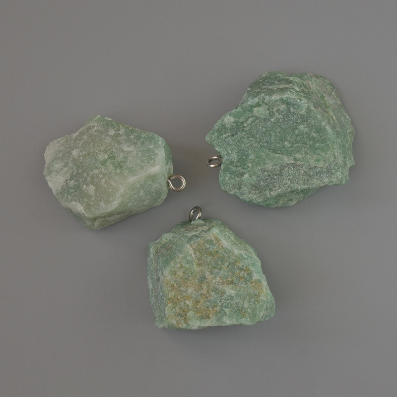 Amazonite Pendant, natural unpolished stone, diameter 26x20 to 35x29 mm, assorted