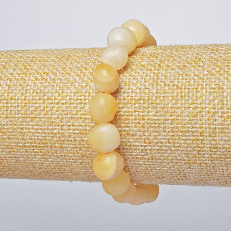 Yellow Agate Bracelet (Pressed) Faceted Beads, Diameter 10mm ±, Length 18cm ± (Stretch)