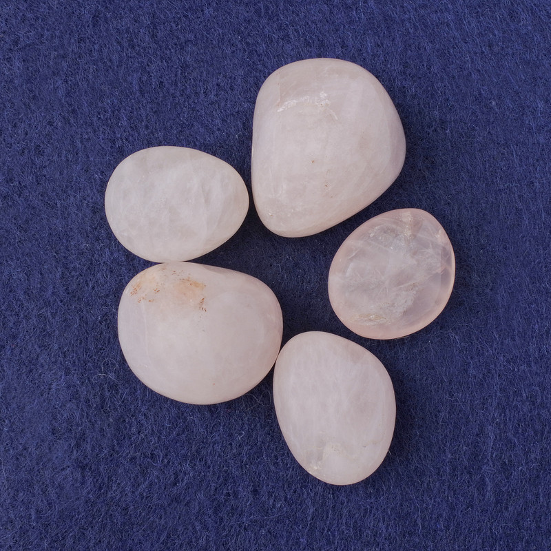 Souvenir natural stone Rose Quartz tumble stone, diameter 25x20 mm (±), 100 g packaging