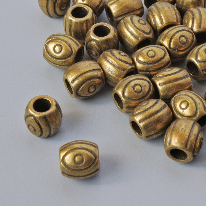 Bead insert findings, 6 mm diameter, 2.8 mm hole diameter, pack of 28, bronze metal color