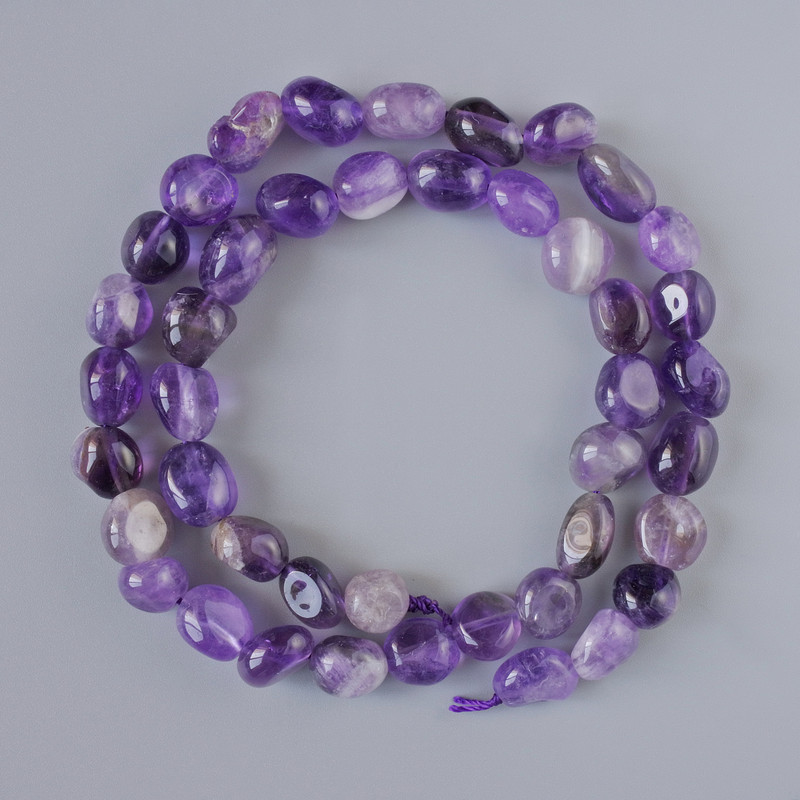 Amethyst beads, natural stone rondelle, diameter 9×10 mm, length 38 cm ± on thread