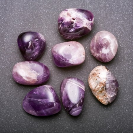 Polished amethyst natural souvenir stone, 30×22 mm (+-), packaging 100 g