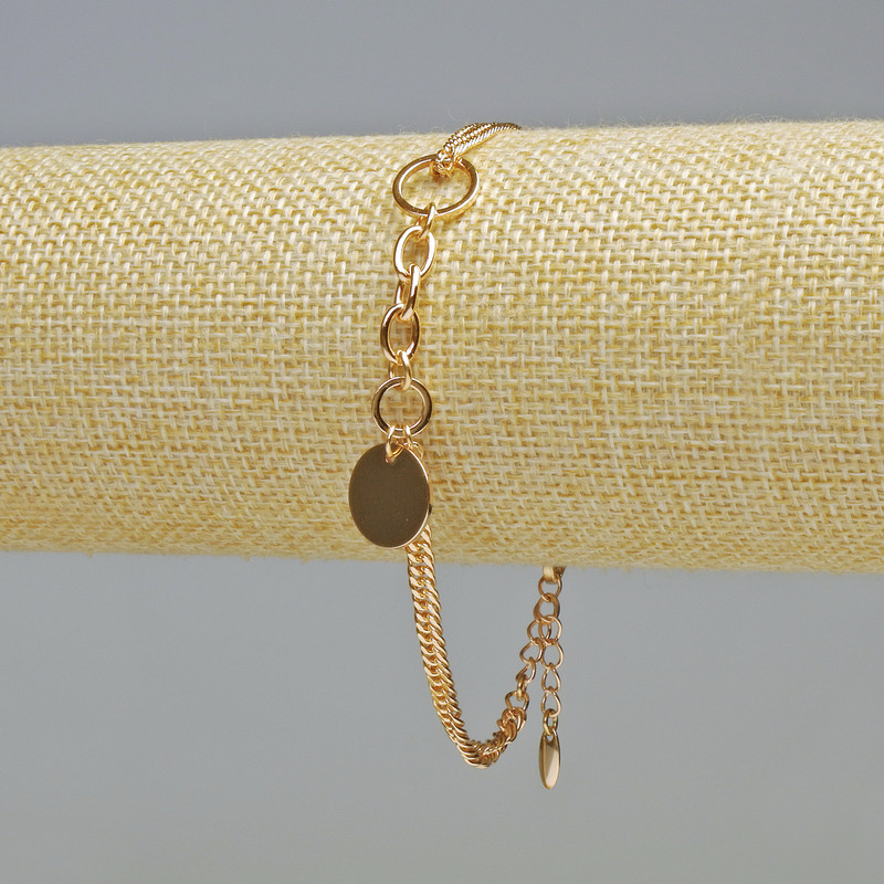 Xuping Bracelet 18K Gold Plating, 3mm Thick, Length 19–22 cm