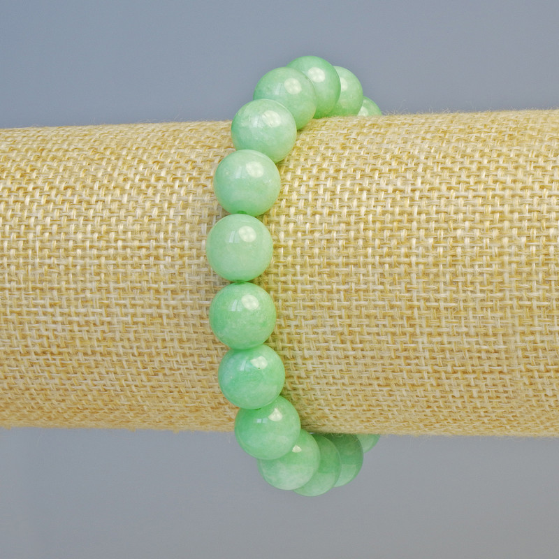 Amazonite Bracelet, natural stone smooth beads, diameter 10mm ± (stretch), length 18cm+
