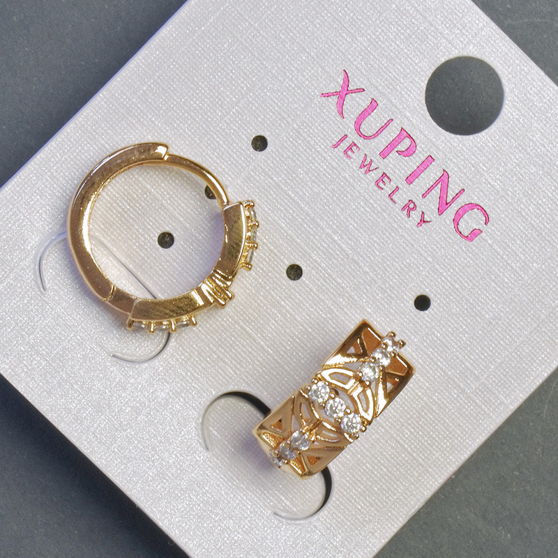 Earrings Xuping 16x7mm "18K Gold Plating" with White Crystals