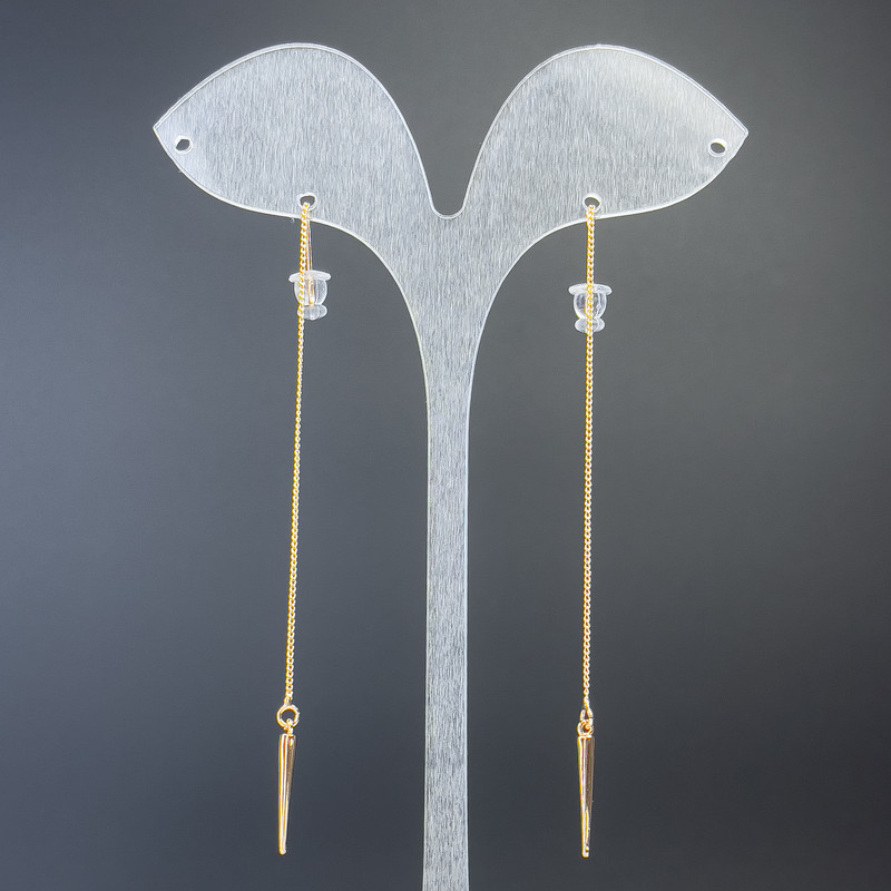 Xuping chain-draped stud earrings, length 8.5 cm, 18K Gold Plated