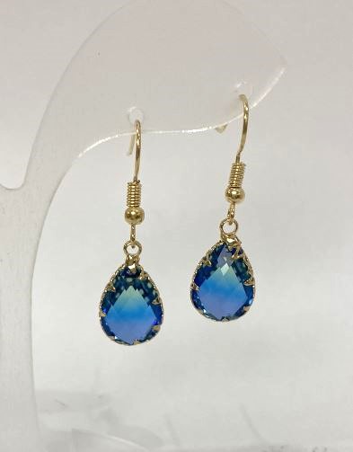 Сережки Крапля мультиколір, діаметр 10м+-, довжина 34мм+