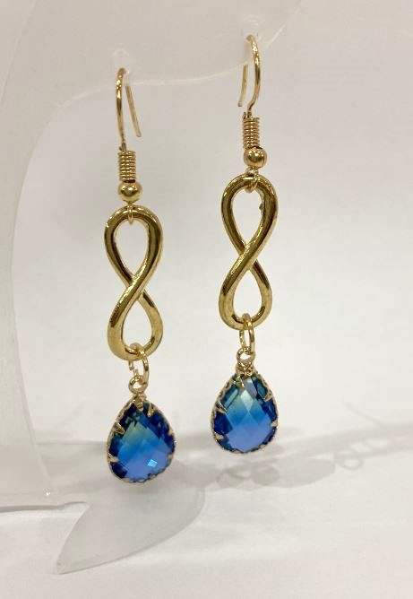 Infinity Earrings, multicolor, diameter 10mm, length 58mm