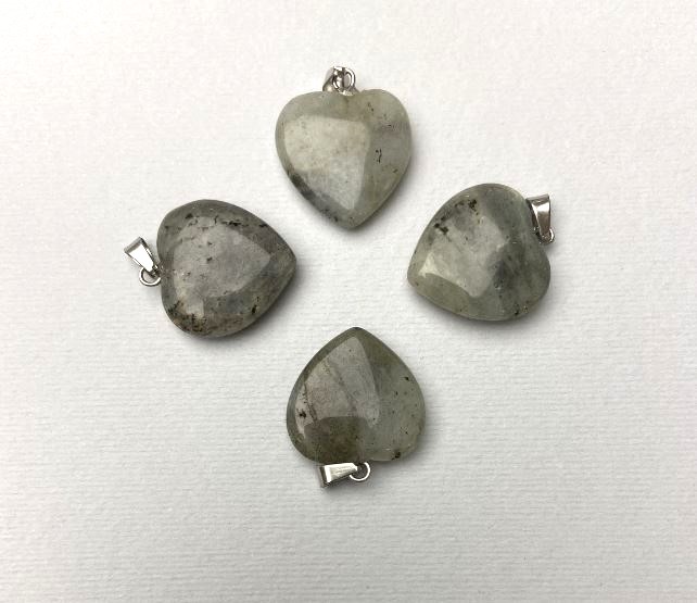 Heart Pendant Labradorite Natural Stone 20x21mm+