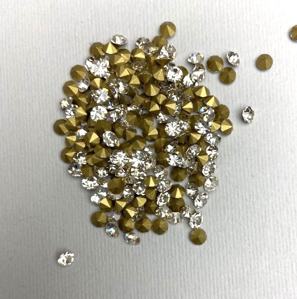 White rhinestones, 3.7 mm diameter, packaging 10 g (±)