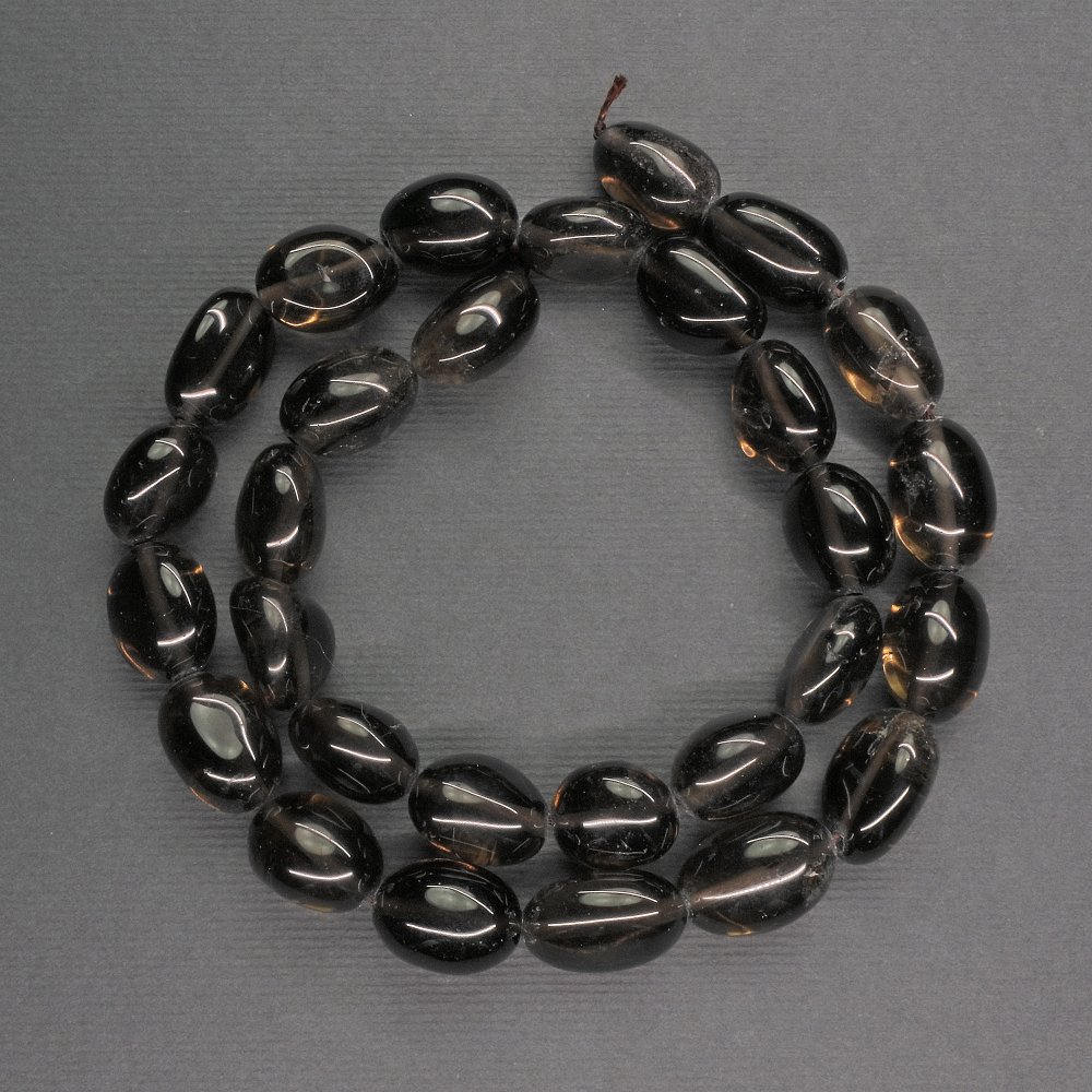 Beads of natural Smoky Topaz, faceted, diameter 12x14 mm, length 40 cm