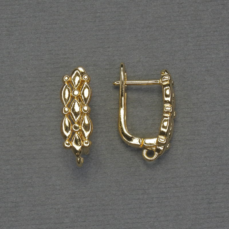 Gold-tone ear wires for earrings 18×6 mm - pair
