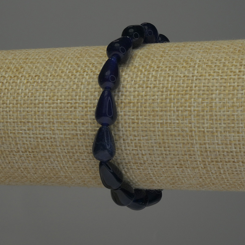 Toned quartz drop bracelet 12x8 mm, length 18 cm, stretch