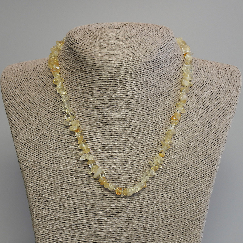 Citrine Chip Necklace, 7×4 mm, 45 cm with clasp
