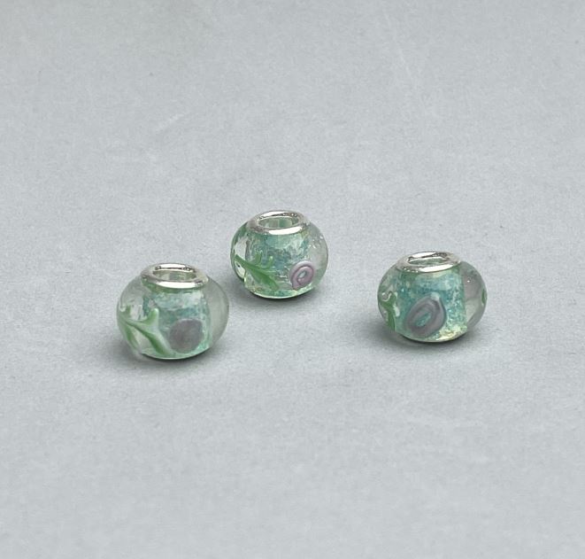 Pandora plastic bead, diameter 14x10 mm, bore 4.5 mm, pack 6 pcs