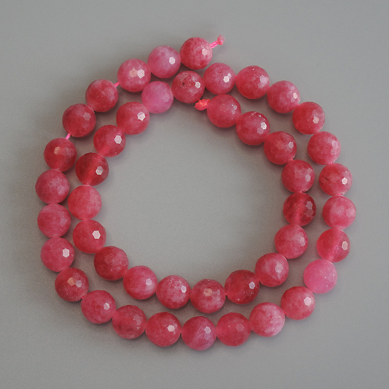 Tourmaline Beads, Faceted Ball 8mm+, on Thread, Length 37cm+