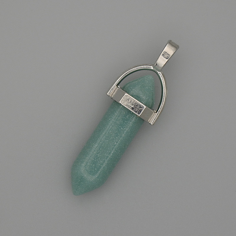 Amazonite Pendant Hexagonal Crystal Ball 8x31x41mm+