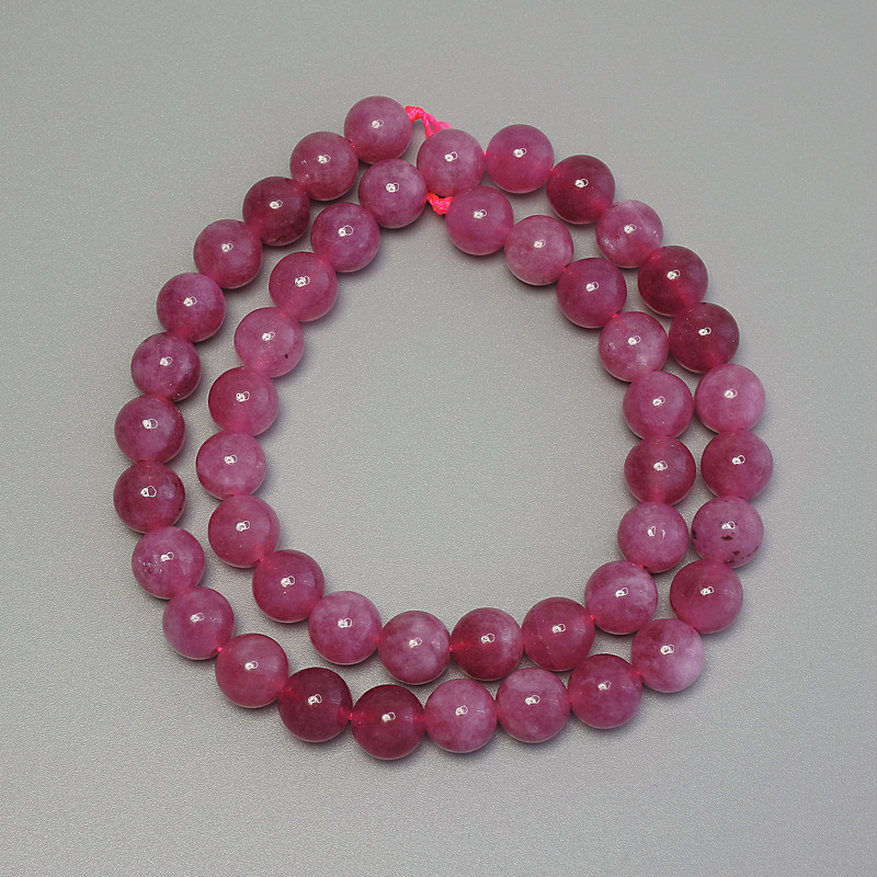 Tourmaline Beads, Smooth Balls, 8mm Diameter ±, on Thread, Length 38cm+