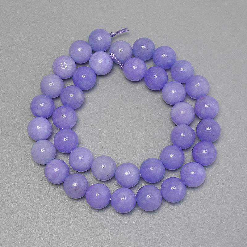 Aquamarine Beads - Smooth Round Bead, 10 mm Diameter ± on Cord, 38 cm Length ±