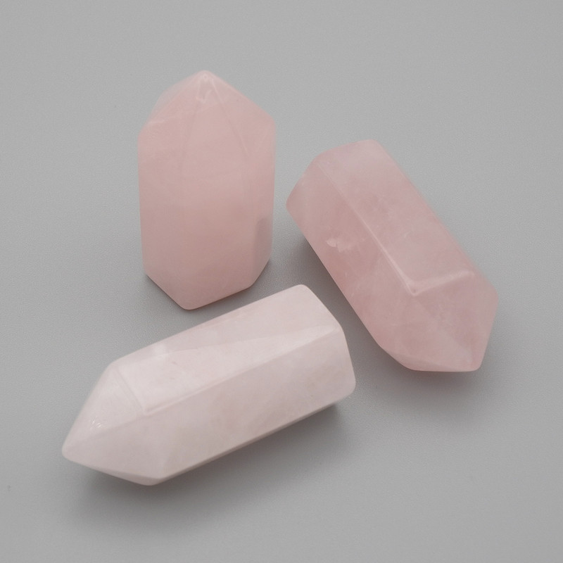 Souvenir pencil made of natural rose quartz, diameter 36x16 mm (price per 1 piece)