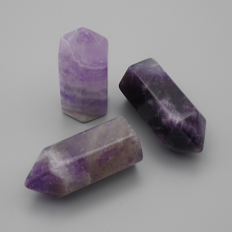 Amethyst natural stone souvenir pencil, diameter 36x16 mm (price per 1 pc)