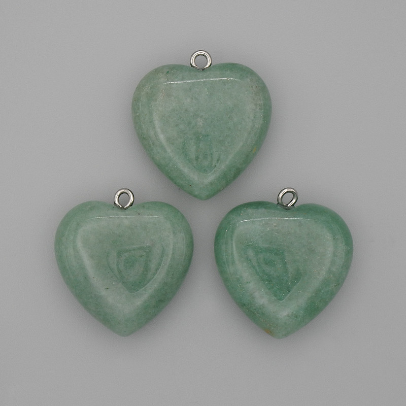 Nephrite Heart Pendant 25x25x27mm+