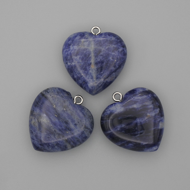 Heart Pendant with Sodalite 25x25x27mm+