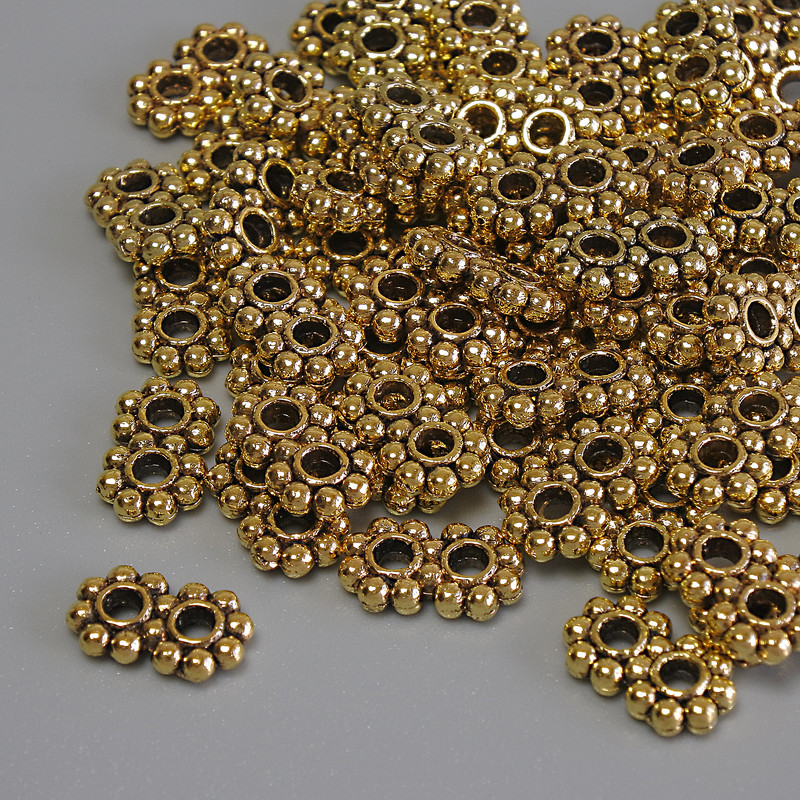 Row Separator Findings - Gold-tone Insert, 9×5×2 mm, 2 mm Hole, Packaging 20 g (~57 pcs)