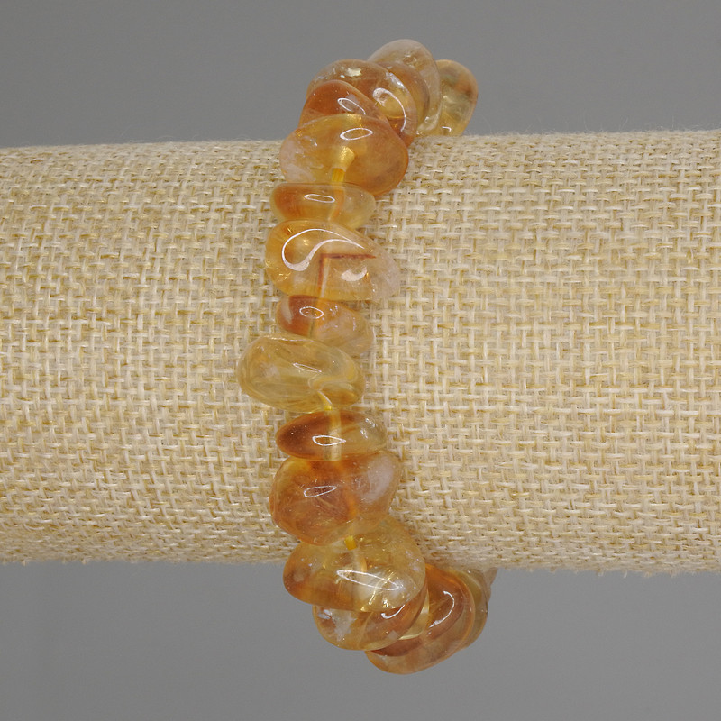 Citrine Faceted Bracelet, diameter 10-16×3-8 mm ±, length 18 cm ± stretch