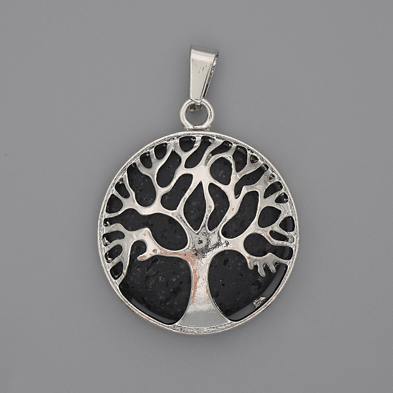 Pendant 'Lava in the Tree Frame', diameter about 27 mm, length about 37 mm