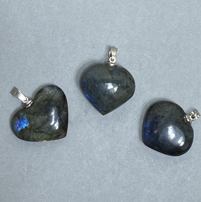 Heart Labradorite Pendant 30x30mm+-, length 40mm+-