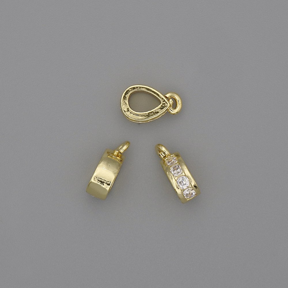 Golden pendant bail, diameter 11×3.5 mm, hole diameter 5×3.5 mm, golden metal color