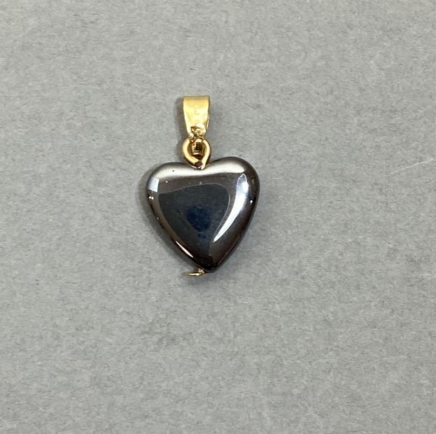 Hematite Heart Pendant 19x12mm+