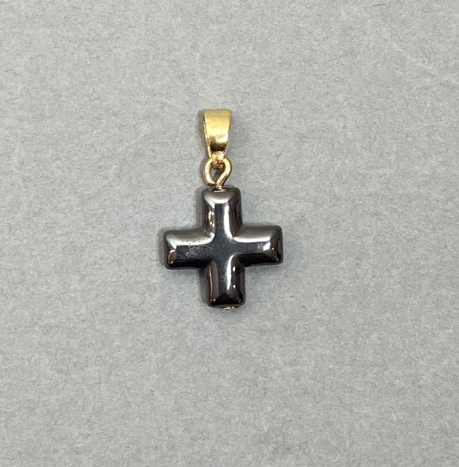 Hematite Cross Pendant 19x10 mm+