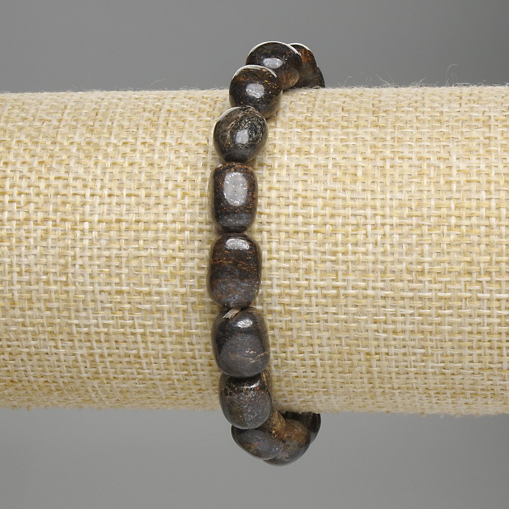 Bronzite faceted bracelet, diameter 8-12×7-10 mm, length 18 cm, stretch