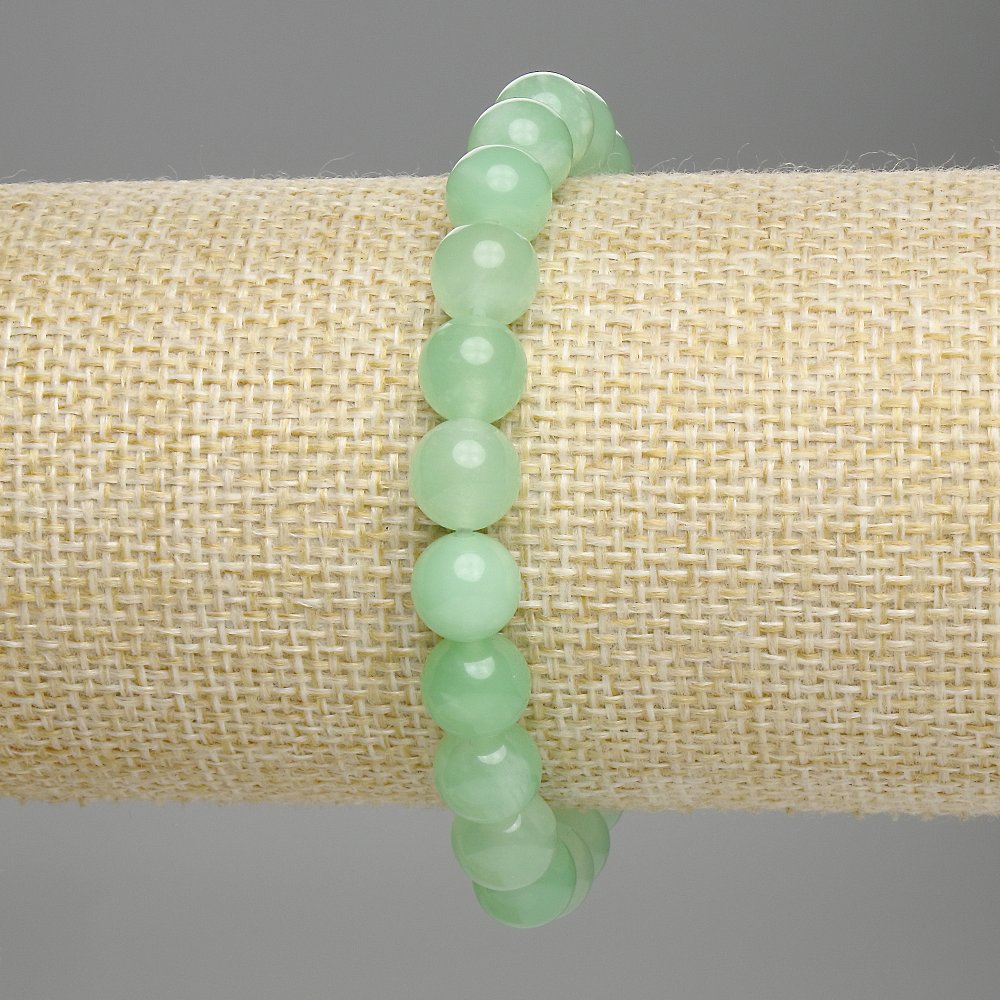 Amazonite bracelet with smooth beads, 8 mm diameter, 18 cm length, stretch